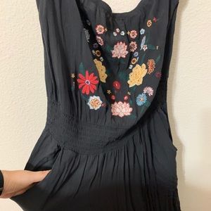 Grey Strapless Jumpsuit with Pockets